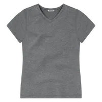 StringKing Women's FlexStyle Short Sleeve V-Neck T-Shirt - Sharp Fit, Heather Gray, Front