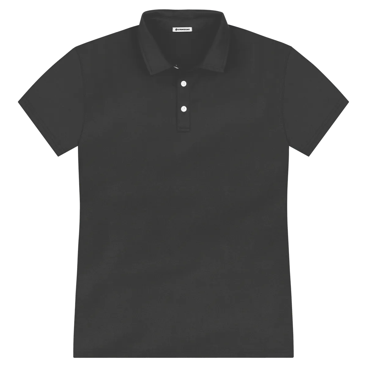 StringKing Men's FlexTech Short Sleeve Polo - Sharp Fit, Black, Front