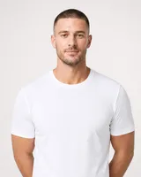 StringKing Men's StayWarm Tee - Relaxed Fit, White, Collar Shoulder - Human Model