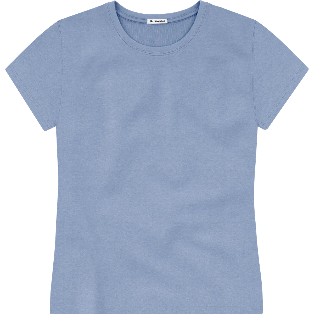 StringKing Women's Heavy Pima Cotton T-Shirt - Relaxed Fit, Slate Blue, Front