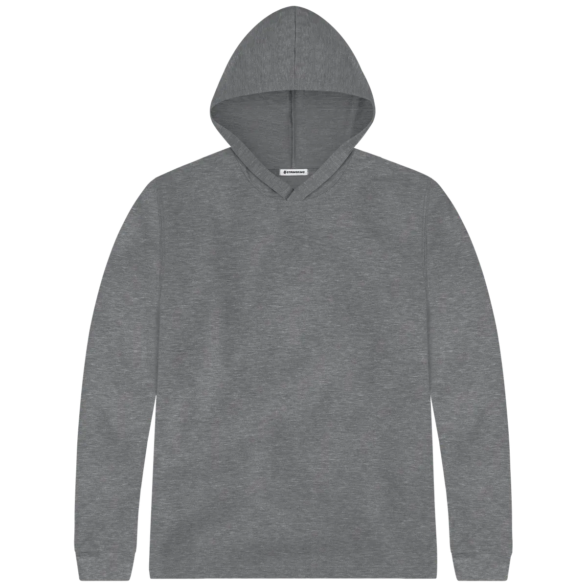 StringKing Men's FlexStyle Lightweight Hoodie - Relaxed Fit, Heather Gray, Front