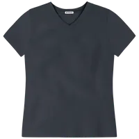 StringKing Women's FlexStyle Short Sleeve V-Neck T-Shirt - Relaxed Fit, India Ink, Front