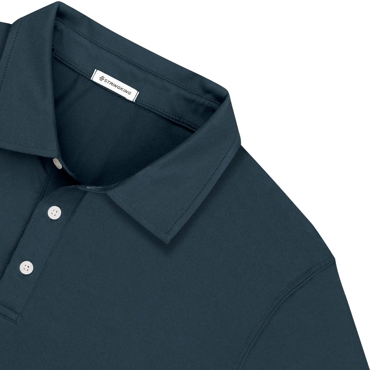 StringKing Men's FlexTech Short Sleeve Polo - Sharp Fit, Navy, Detail