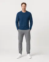 StringKing Men's StayWarm Sweater - Sharp Fit, Navy Blue, Full Front - Human Model