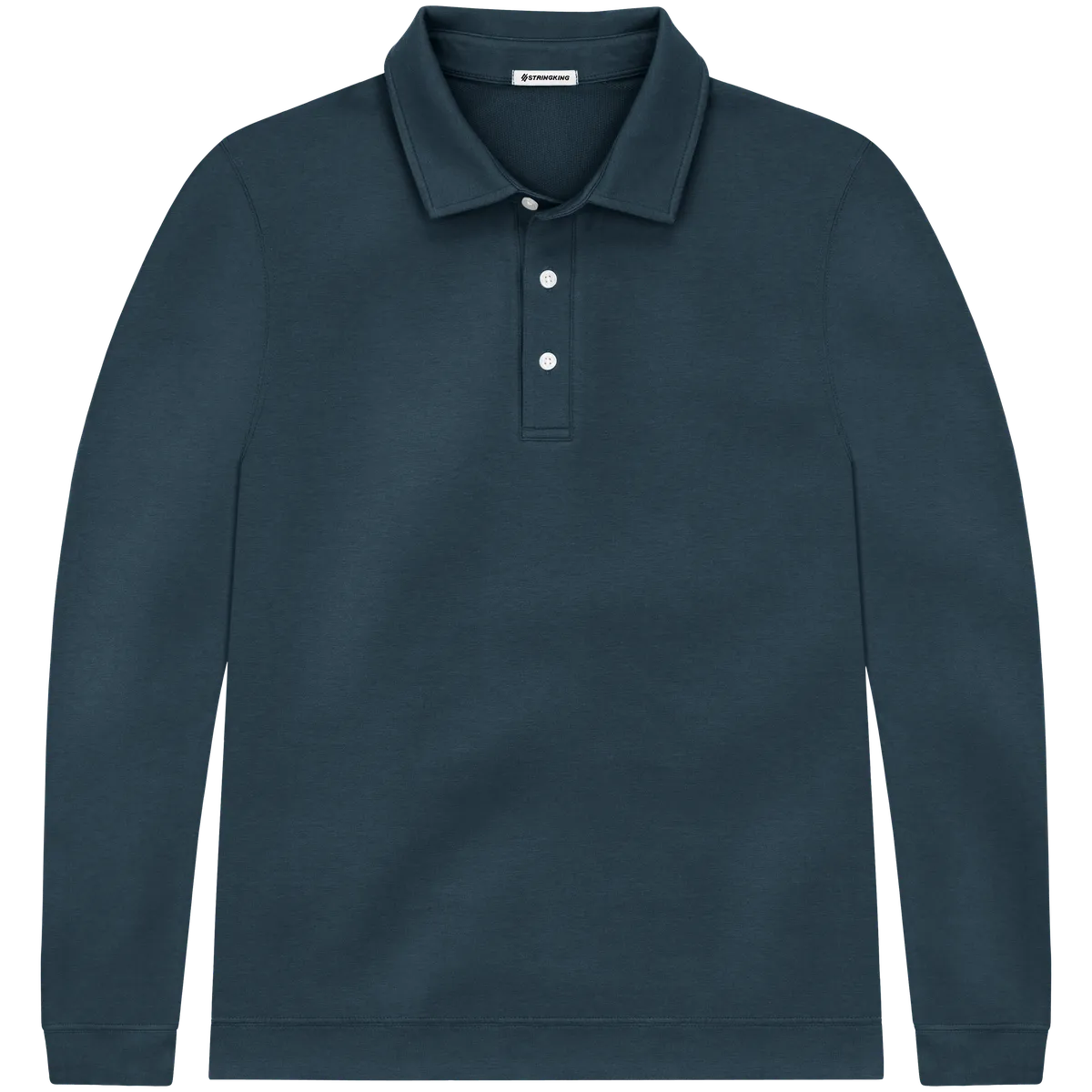 StringKing Men's Pima Cotton Polo Sweatshirt - Sharp Fit, Navy, Front