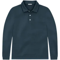 StringKing Men's Pima Cotton Polo Sweatshirt - Sharp Fit, Navy, Front