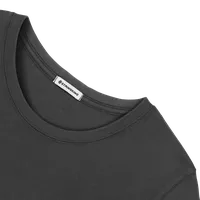 StringKing Women's Pima Cotton Long Sleeve Crewneck T-Shirt - Relaxed Fit, Black, Detail