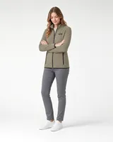 StringKing Women's Polartec Fleece Full Zip with Pockets - Sharp Fit, Mermaid, Full Front Angle - Human Model