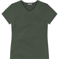 StringKing Women's Pima Terry V-Neck Tee - Sharp Fit, Moss, Front