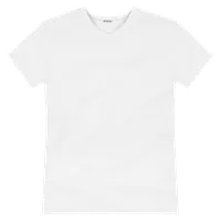 StringKing Men's Pima Cotton Short Sleeve V-Neck T-Shirt - Sharp Fit, White, Front