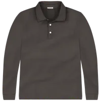 StringKing Men's FlexTech Long Sleeve Polo - Relaxed Fit, Charcoal, Front