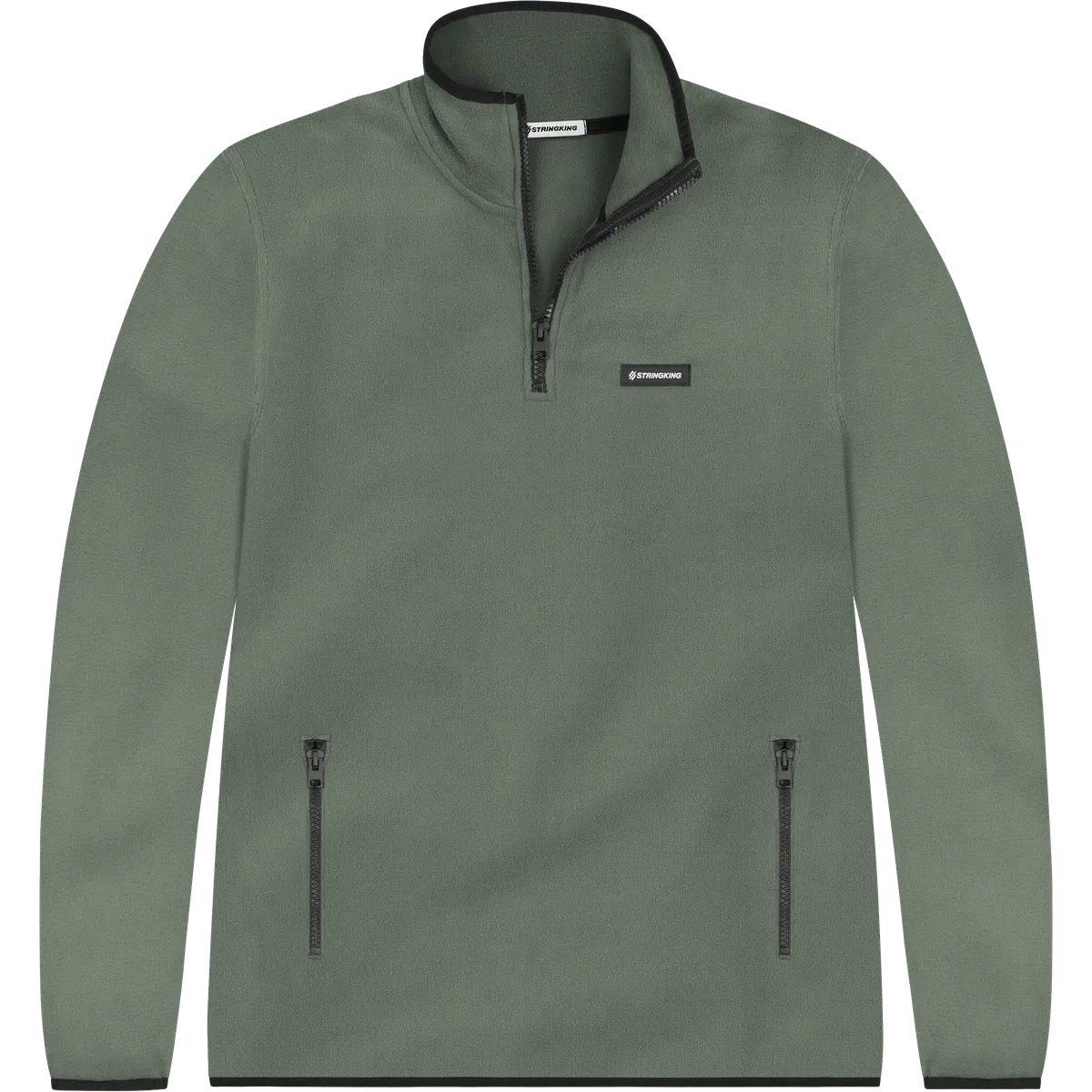 StringKing Men's Polartec Fleece Quarter Zip with Pockets - Sharp Fit, Avenue Green, Front