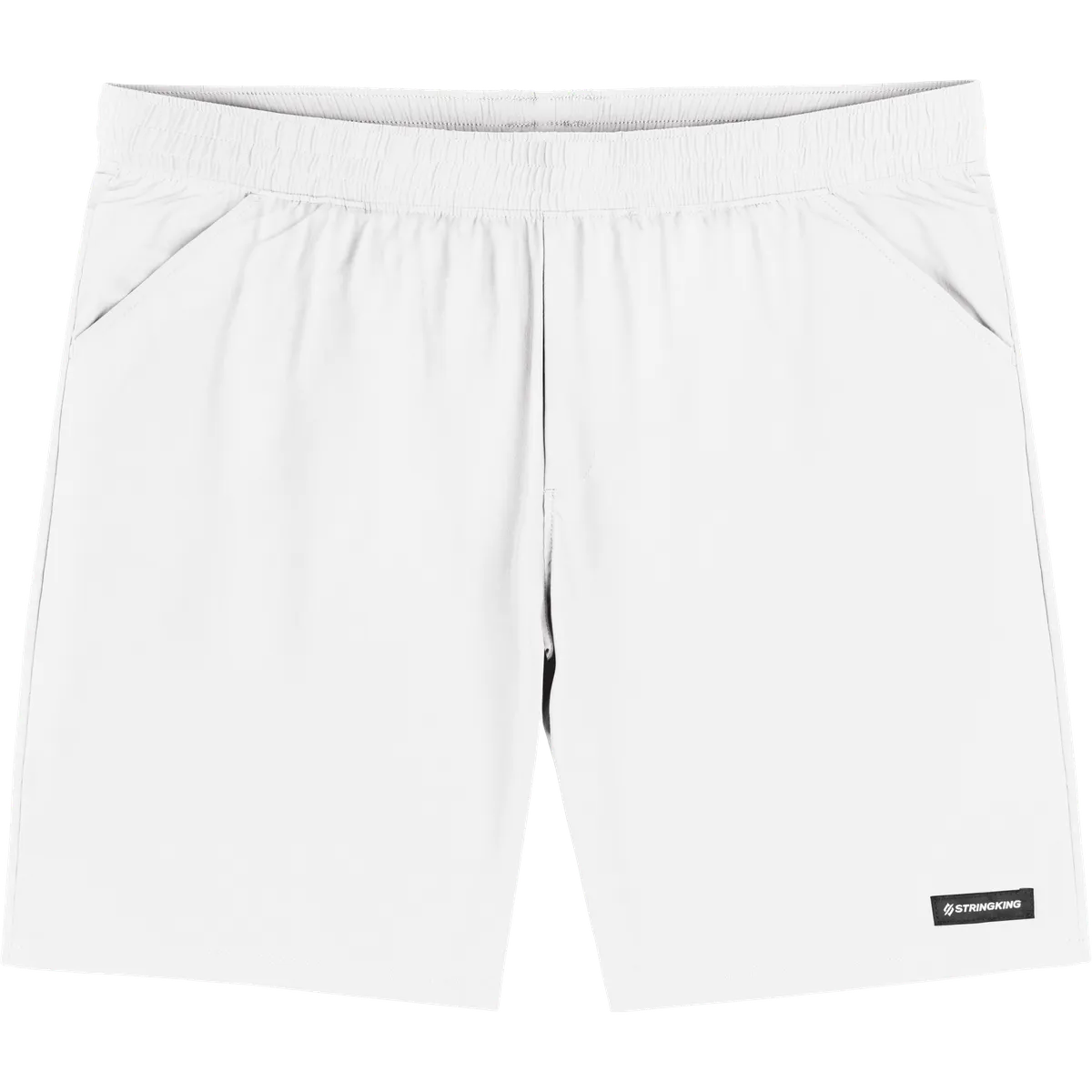 StringKing Men's Nylon Flex Shorts - Sharp Fit, White, Front