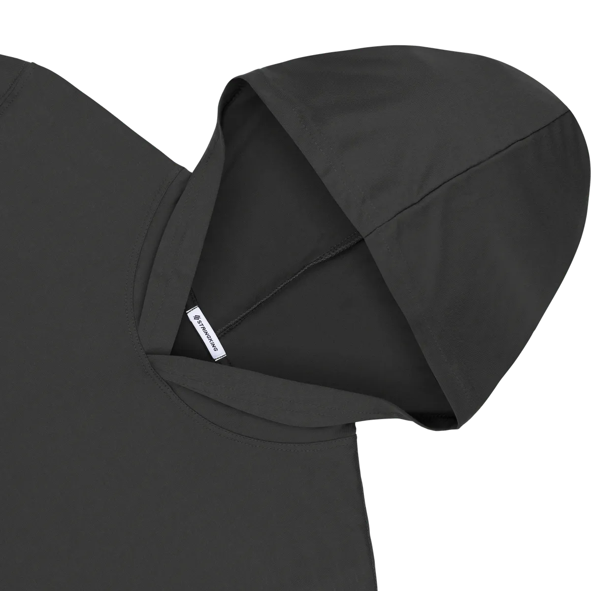 StringKing Women's FlexTech Lightweight Short Sleeve Hoodie - Sharp Fit, Black, Detail