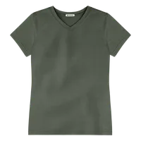StringKing Women's FlexStyle Short Sleeve V-Neck T-Shirt - Sharp Fit, Thyme, Front