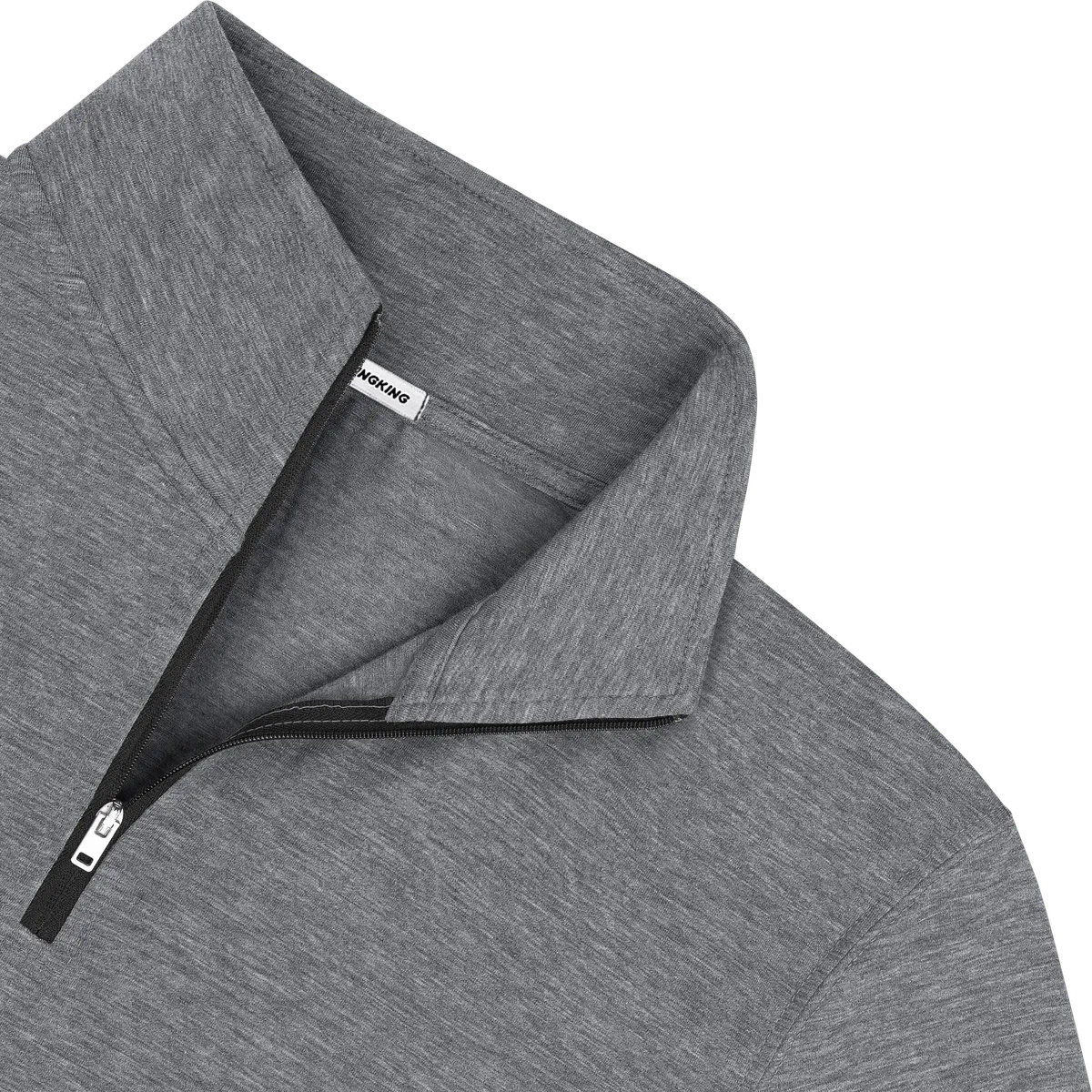 StringKing Men's FlexStyle Quarter Zip - Sharp Fit, Heather Gray, Detail
