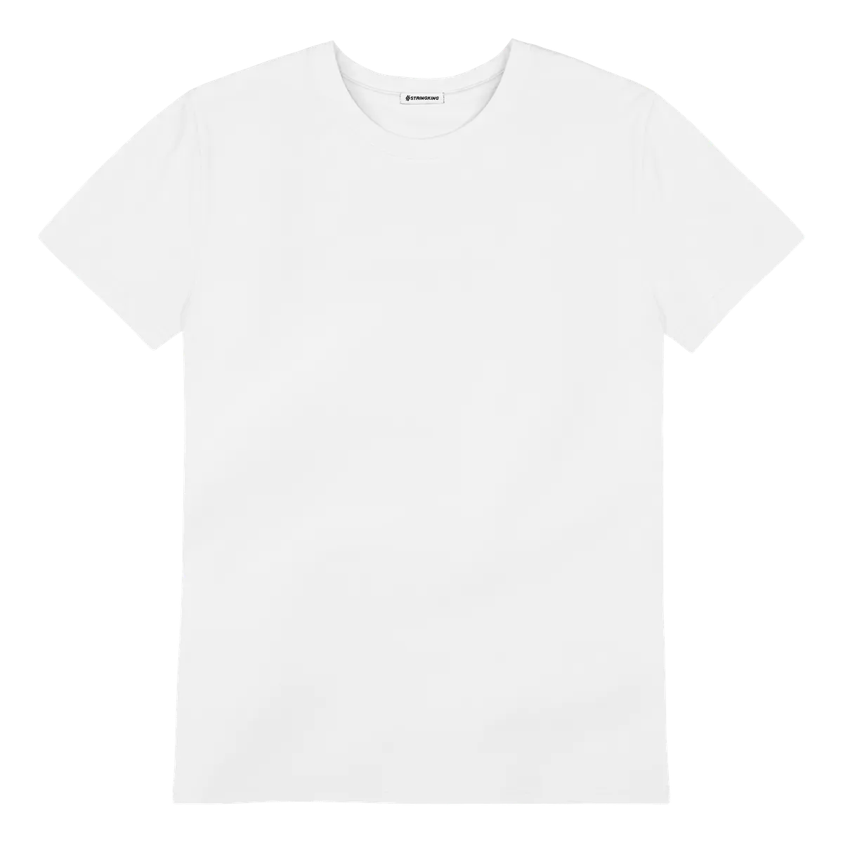 StringKing Men's Pima Cotton Short Sleeve Crewneck T-Shirt - Relaxed Fit, White, Front