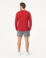 StringKing Men's StayCool Long Sleeve Tee - Relaxed Fit, Red, Full Back - Human Model - Top of head to Mid-thigh