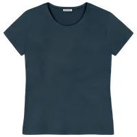 StringKing Women's Pima Cotton Short Sleeve Crewneck T-Shirt - Relaxed Fit, Navy, Front