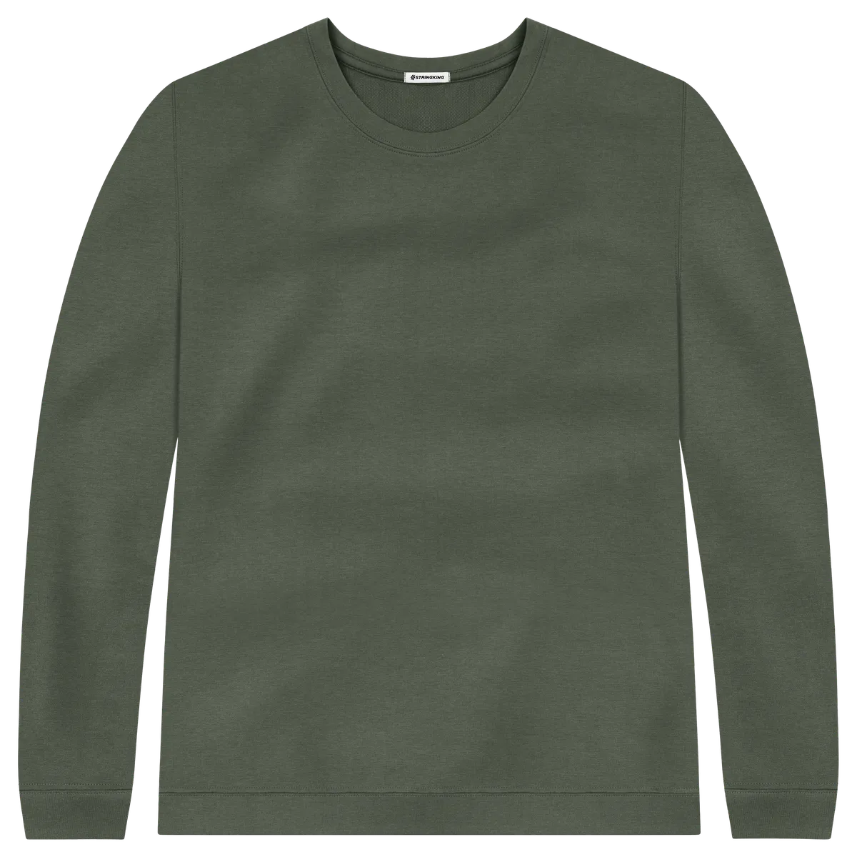 StringKing Men's Pima Cotton Crewneck Sweatshirt - Relaxed Fit, Moss, Front