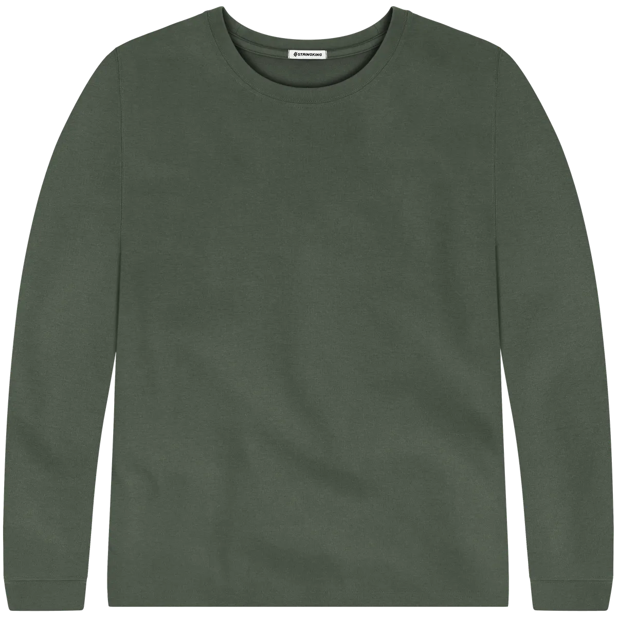 StringKing Men's Pima Terry Long Sleeve Tee - Relaxed Fit, Moss, Front