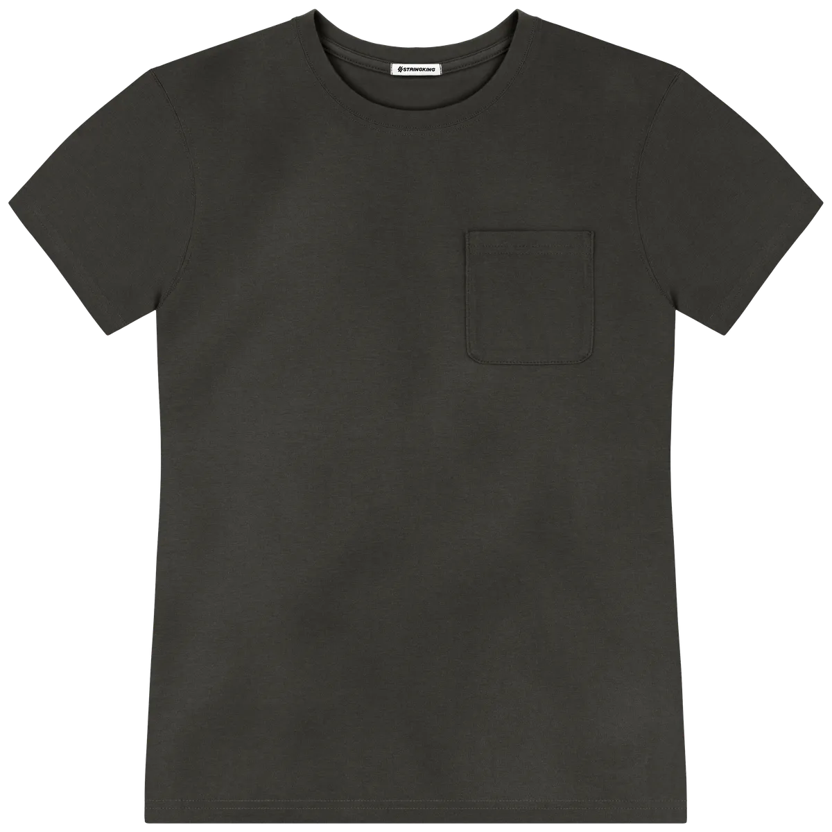 StringKing Men's Pima Jersey Pocket Tee - Sharp Fit, Peat, Front