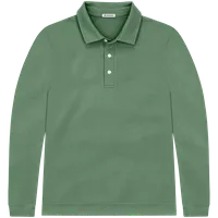 StringKing Men's Pima Cotton Polo Sweatshirt - Sharp Fit, Green, Front