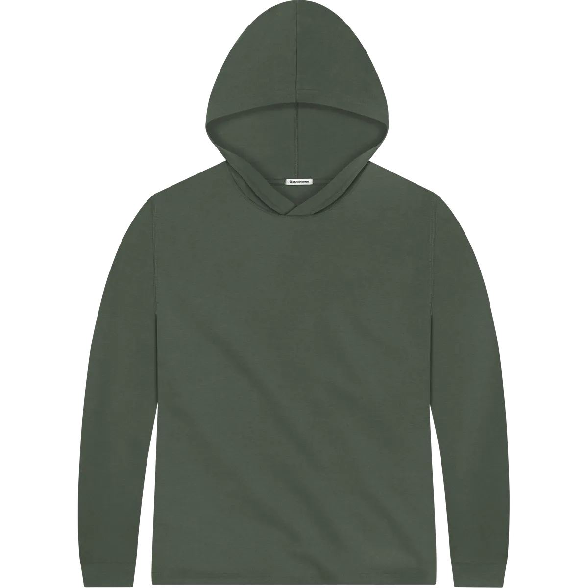 StringKing Men's Pima Jersey Hoodie - Relaxed Fit, Moss, Front