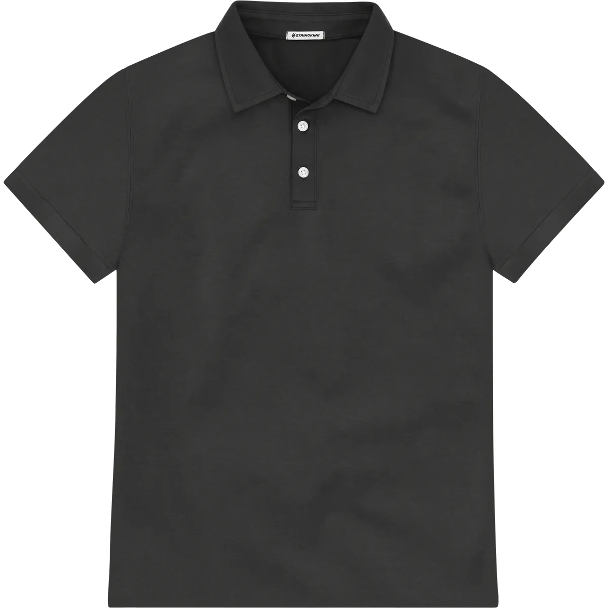 StringKing Men's Pima Jersey Signature Polo Multi - Relaxed Fit, Black, Front