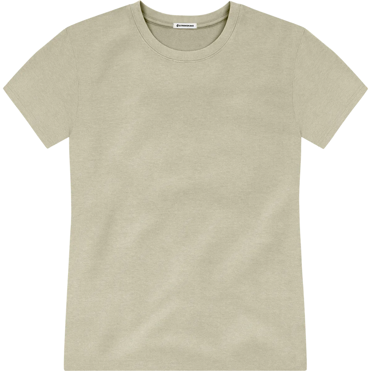 StringKing Men's Heavy Pima Cotton T-Shirt - Sharp Fit, Khaki Green, Front