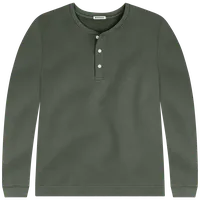StringKing Men's Pima Cotton Henley Sweatshirt - Sharp Fit, Moss, Front