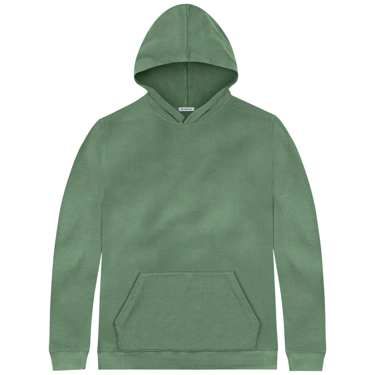 StringKing Men's Pima Cotton Hoodie - Relaxed Fit, Green, Front