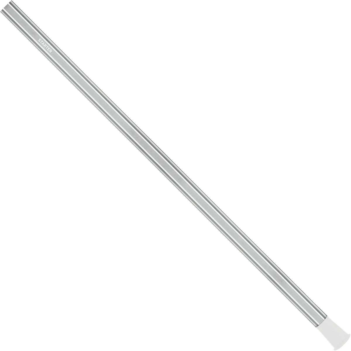 StringKing Starter Attack Shaft - 30″, Silver, Full Length, Angled, Left Side, With Butt End