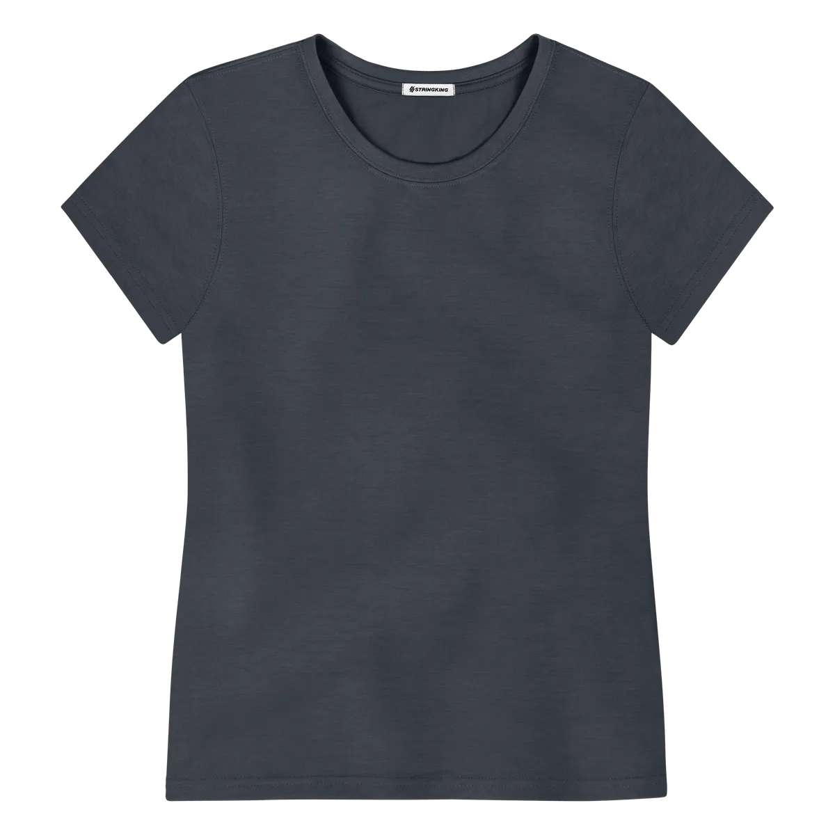 StringKing Women's FlexStyle Short Sleeve Crewneck T-Shirt - Sharp Fit, India Ink, Front