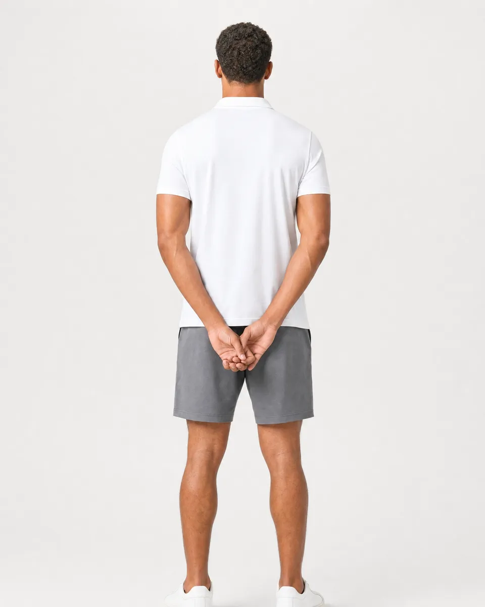 StringKing Men's Pima Jersey Classic Polo, Full Back - Human Model - Top of head to Mid-thigh