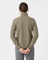 StringKing Women's Polartec Fleece Quarter Zip - Relaxed Fit, Mermaid, Full Back - Human Model - Top of head to Mid-thigh