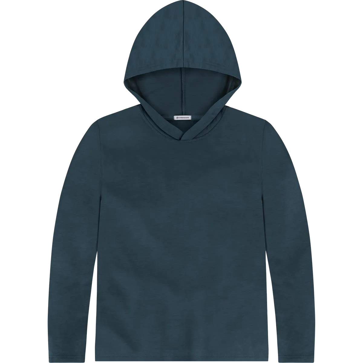 StringKing Women's Pima Cotton Lightweight Hoodie - Relaxed Fit, Navy, Front