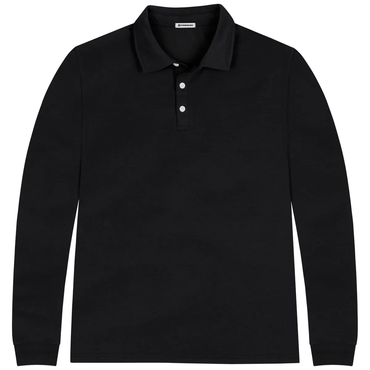 StringKing Men's FlexStyle Long Sleeve Polo - Sharp Fit, Moonless Night, Front