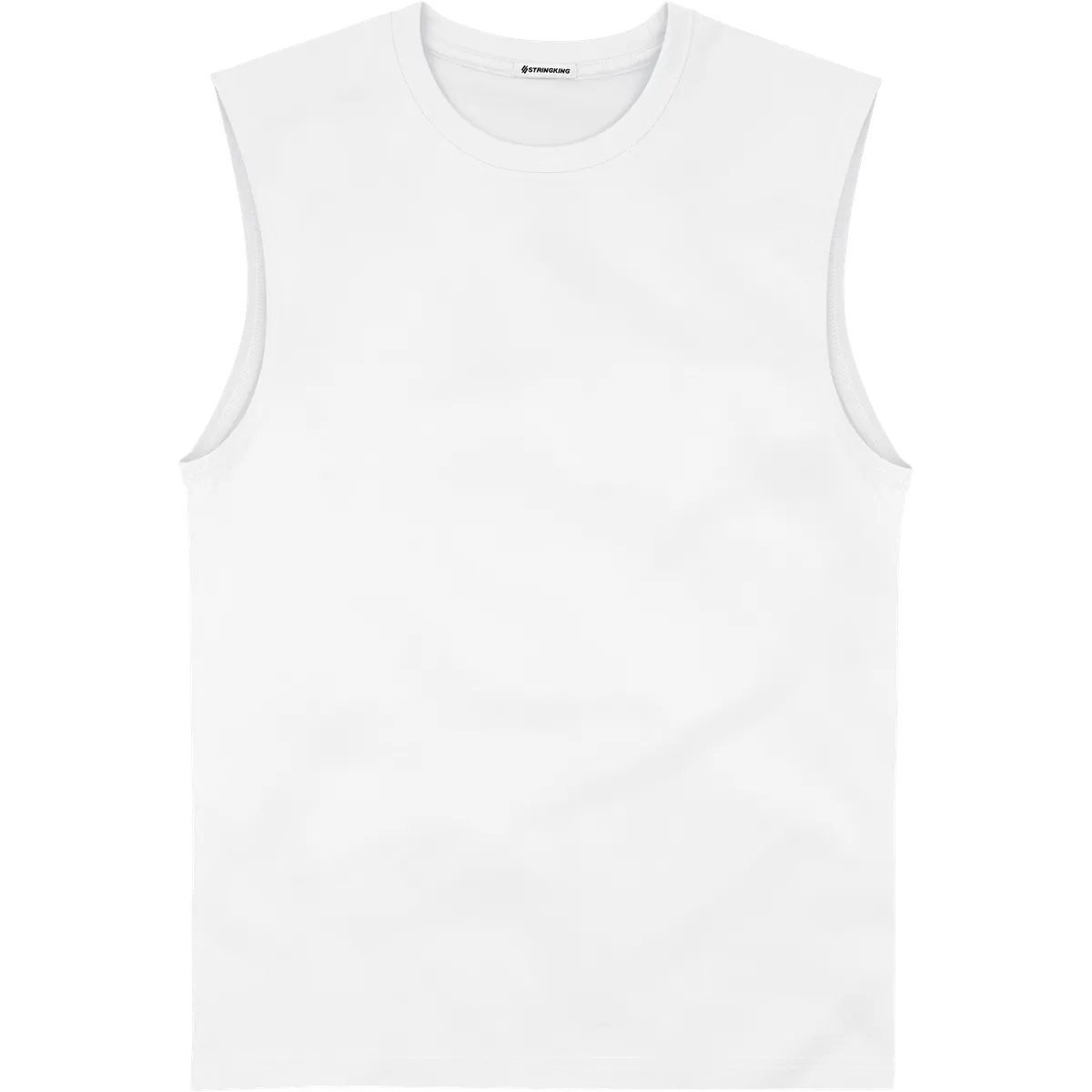 StringKing Men's StayWarm Tank Top - Compression Fit, White, Front