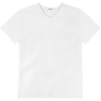 StringKing Men's Pima Jersey V-Neck Tee - Relaxed Fit, White, Front