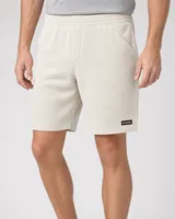 StringKing Men's Polartec Fleece Shorts - Relaxed Fit, Jet Stream, Full Front - Human Model - Waist to Mid-calf