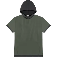 StringKing Men's FlexStyle Light Short Sleeve Hoodie 2C - Relaxed Fit, Thyme Main, Moonless Night Accent, Front