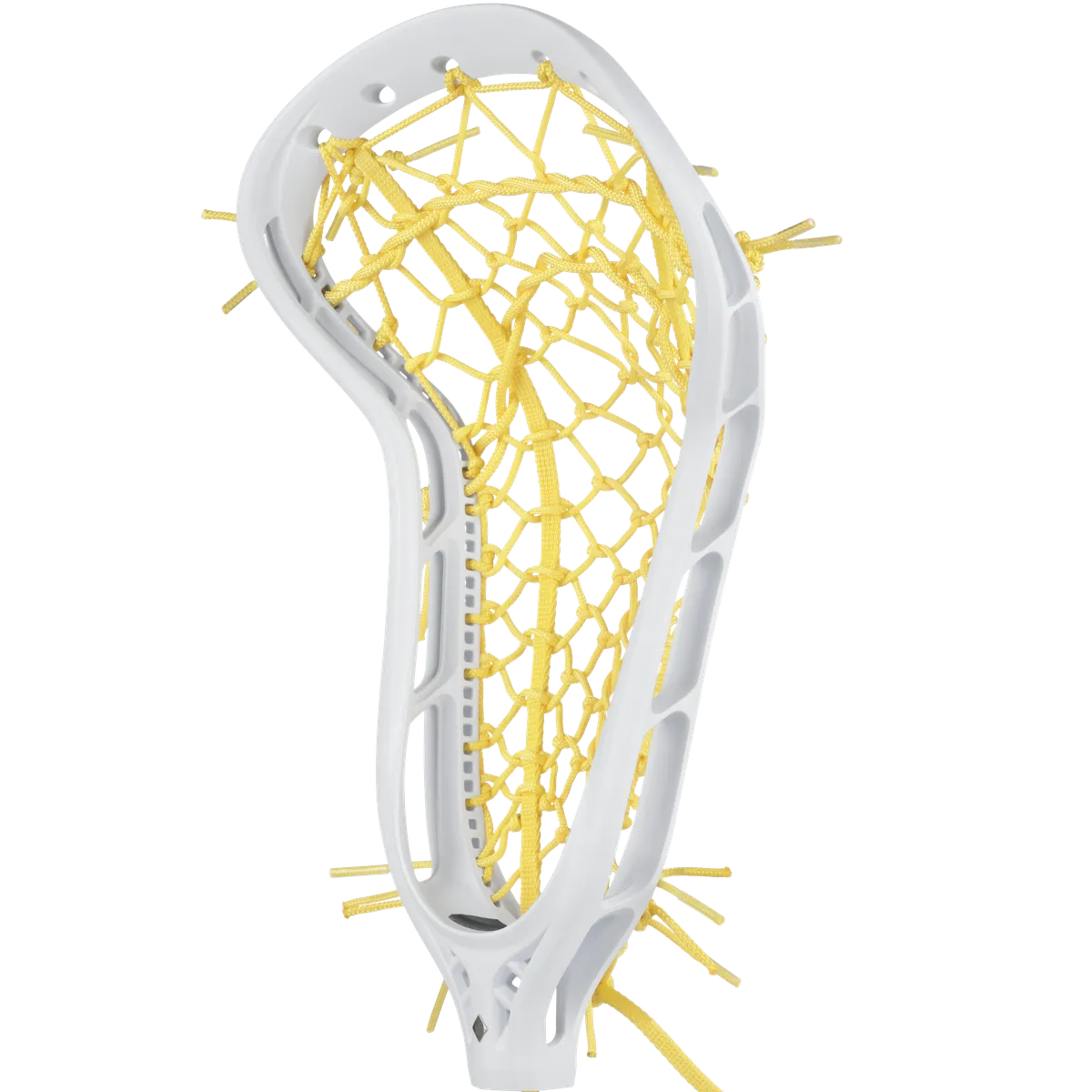 StringKing Women's Mark 2 Defense - Strung, Mid, Tech Trad, White / Yellow, Strung, Angled Front