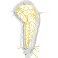 StringKing Women's Mark 2 Defense - Strung, Mid, Tech Trad, White / Yellow, Strung, Angled Front