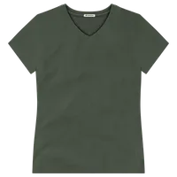 StringKing Women's Pima Terry V-Neck Tee - Sharp Fit, Moss, Front