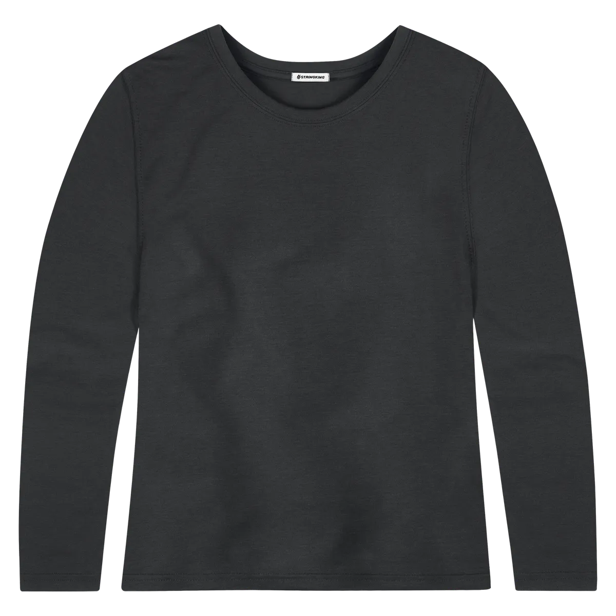 StringKing Women's FlexStyle Long Sleeve Crewneck T-Shirt - Sharp Fit, Moonless Night, Front