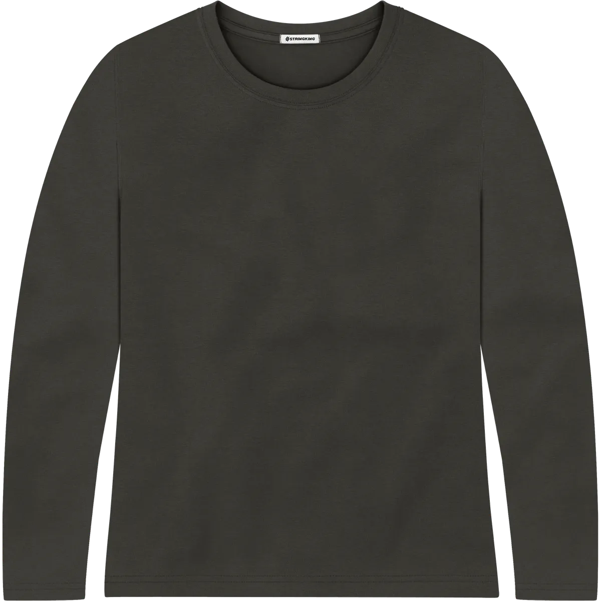 StringKing Women's Pima Jersey Long Sleeve Tee - Relaxed Fit, Peat, Front