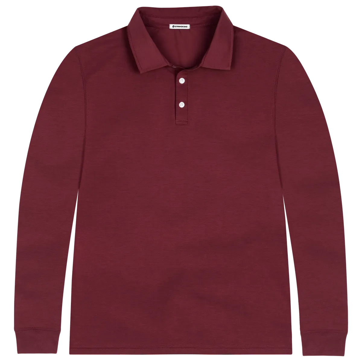 StringKing Men's FlexStyle Long Sleeve Polo - Sharp Fit, Rhubarb, Front