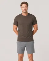 StringKing Men's Pima Jersey Pocket Tee - Sharp Fit, Wren, Full Front - Human Model - Top of head to Knees