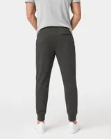 StringKing Men's Pima Terry Sweatpants - Sharp Fit, Peat, Full Back - Human Model - Chest to Feet